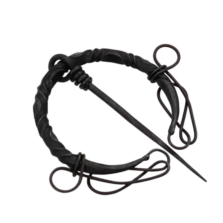 Twisted Darkened Steel Fibula with Knotwork Ends