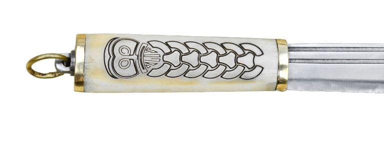 Viking Bone Grip Seax with Etched Norse Knotwork