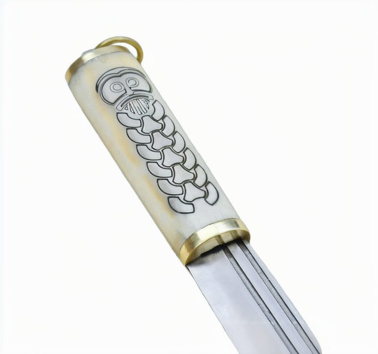 Viking Bone Grip Seax with Etched Norse Knotwork