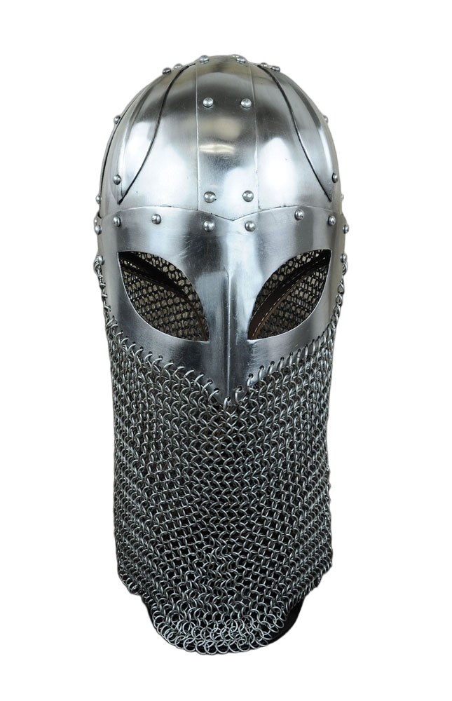 Viking Ocular Helm with Chainmail Camail - 16 Gauge Steel