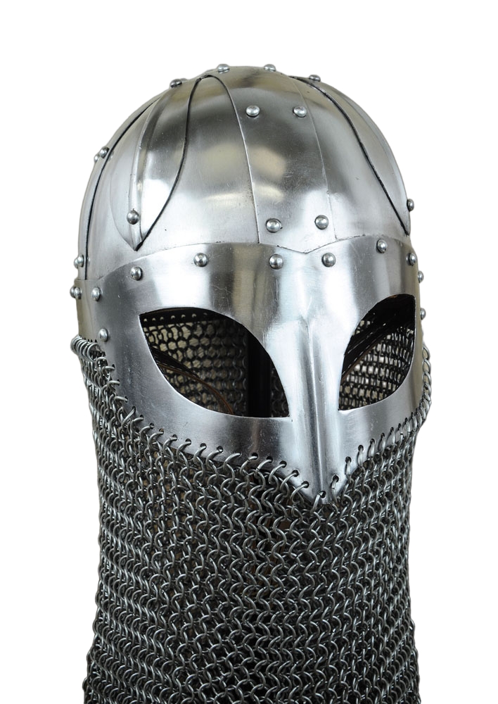 Viking Ocular Helm with Chainmail Camail - 16 Gauge Steel