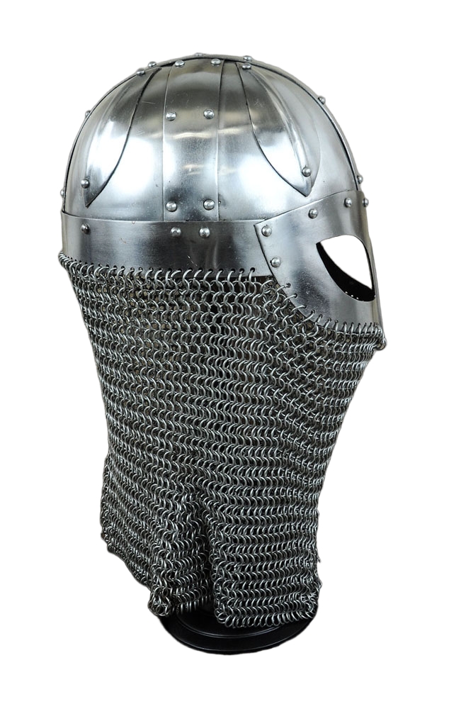 Viking Ocular Helm with Chainmail Camail - 16 Gauge Steel