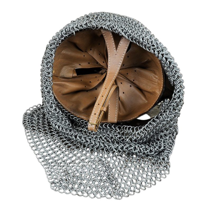 Viking Ocular Helm with Chainmail Camail - 16 Gauge Steel