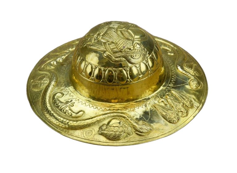 Roman Embossed Brass Shield Boss - 20 Gauge