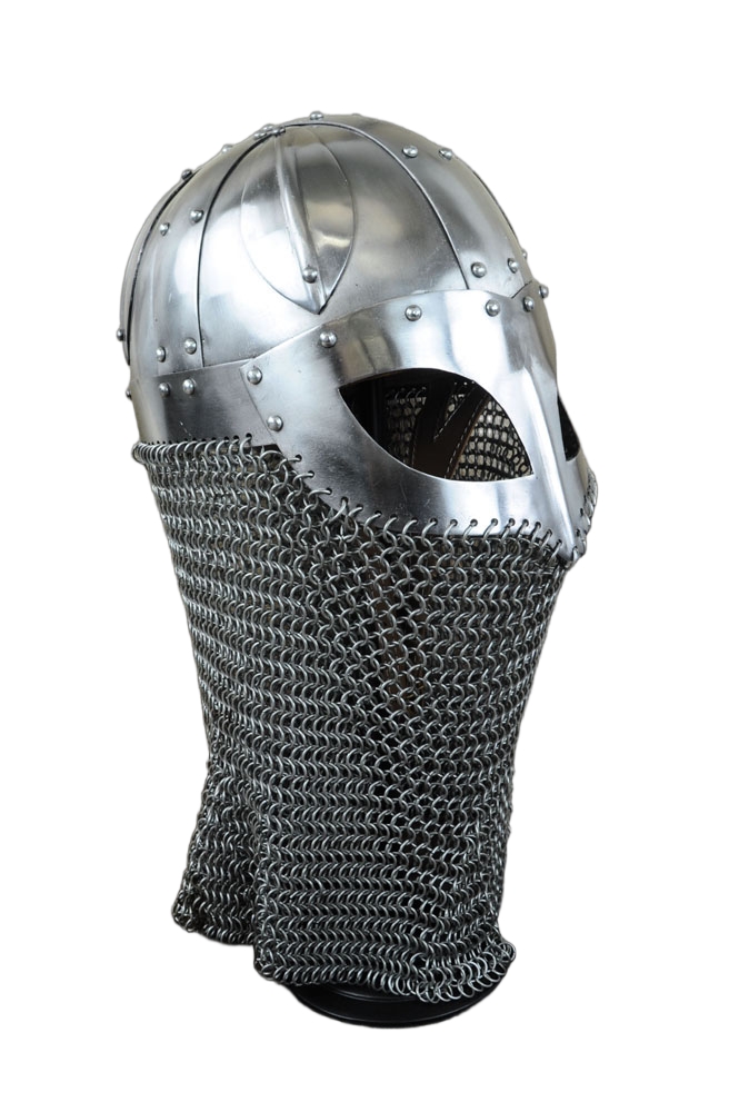 Viking Ocular Helm with Chainmail Camail - 16 Gauge Steel