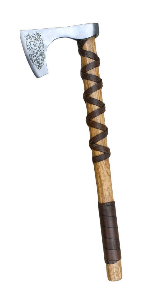 Viking Type C Axe with Etched Norse Design