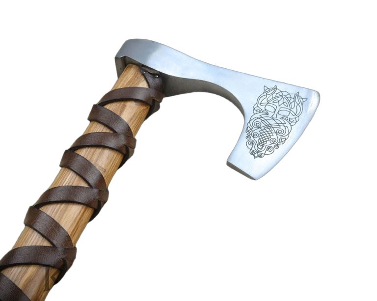 Viking Type C Axe with Etched Norse Design