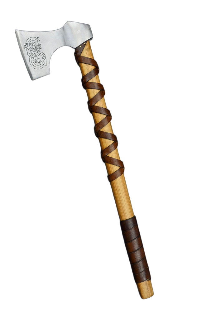 Viking Type D Axe with Etched Norse Design