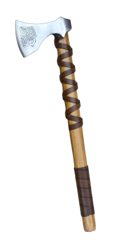 Viking Type E Axe with Etched Norse Design