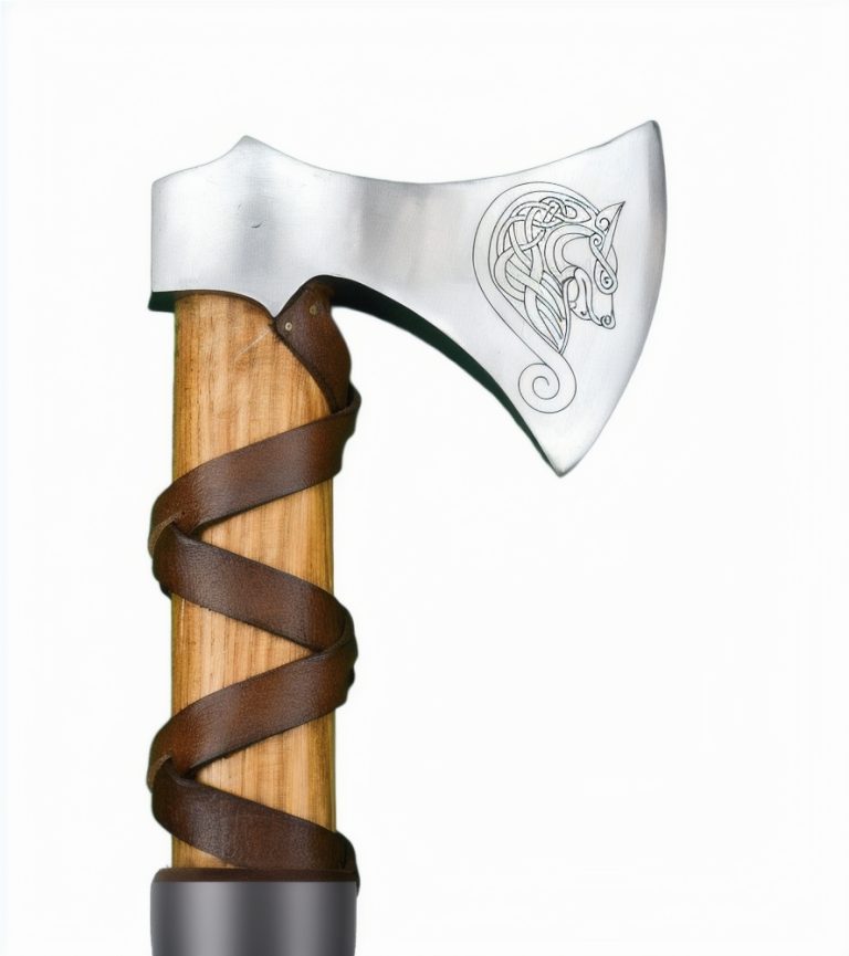 Viking Type G Axe with Etched Norse Design
