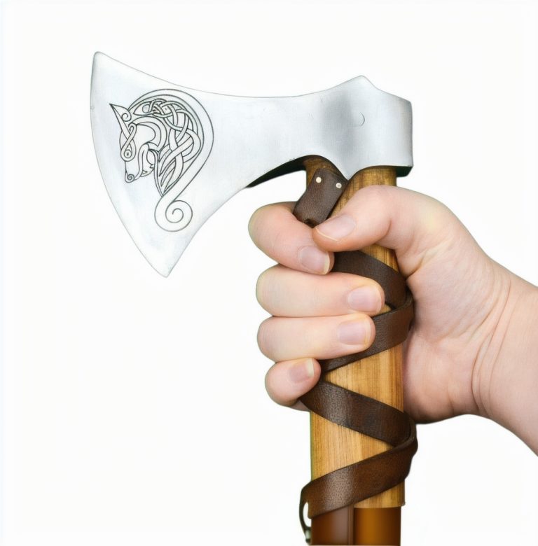 Viking Type G Axe with Etched Norse Design