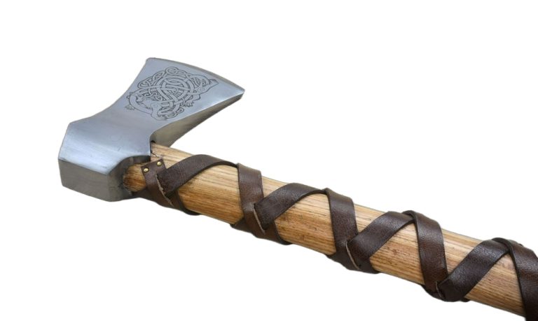 Viking Type K Axe with Etched Norse Wolf Design