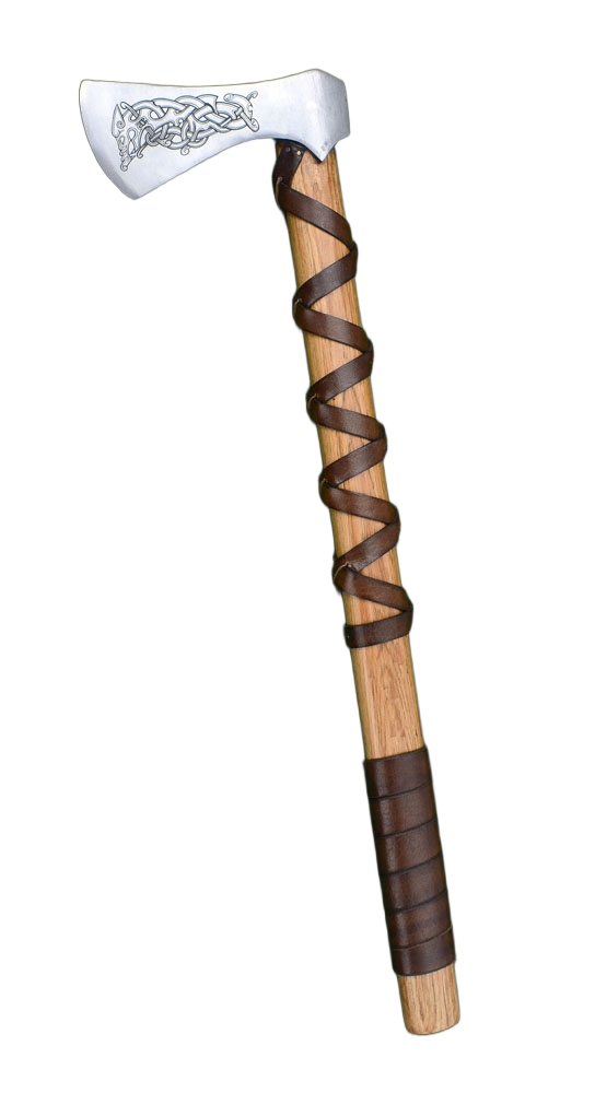 Viking Type L Axe with Etched Norse Design