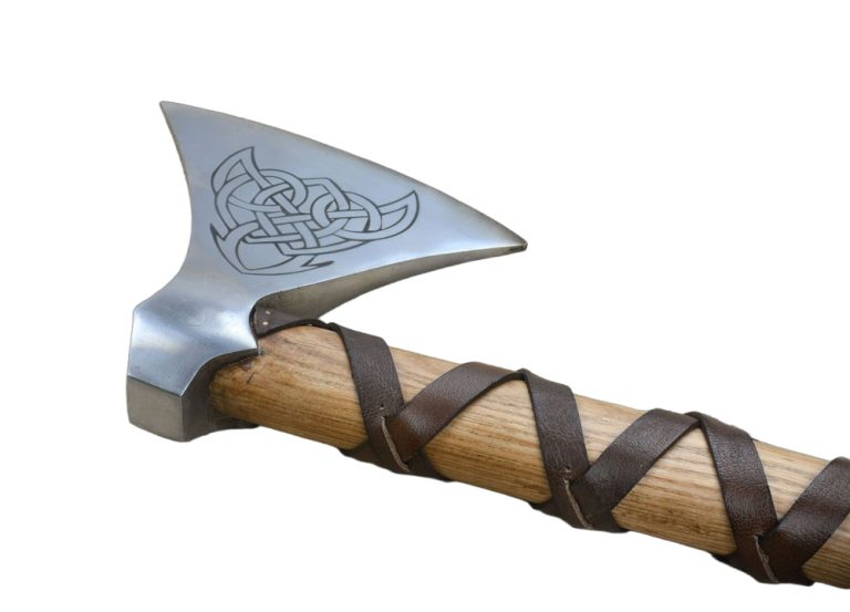 Viking Type M Axe with Etched Norse Design