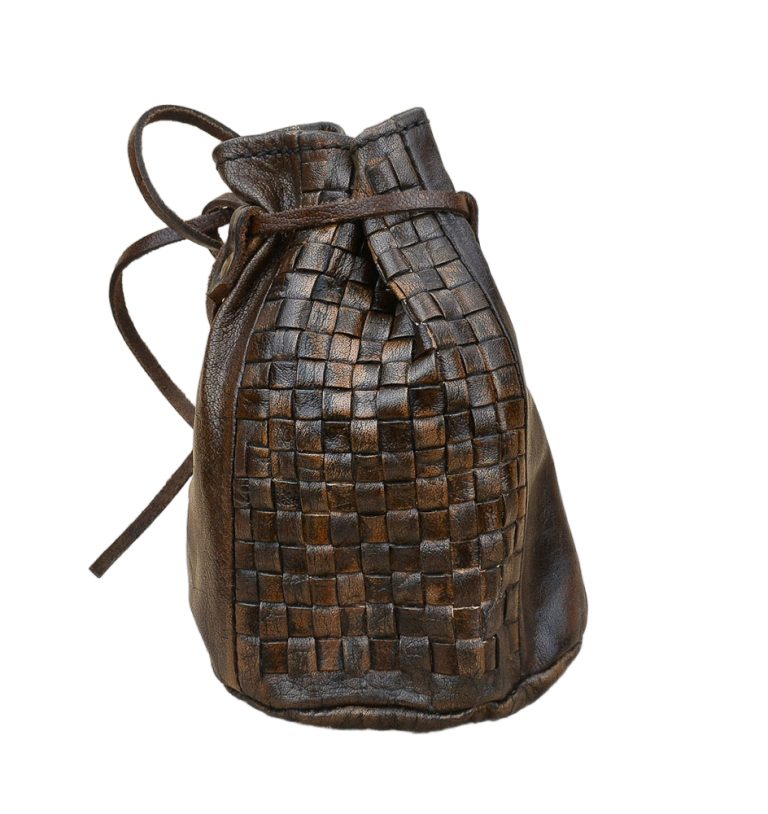 Viking Woven Leather Coin Pouch