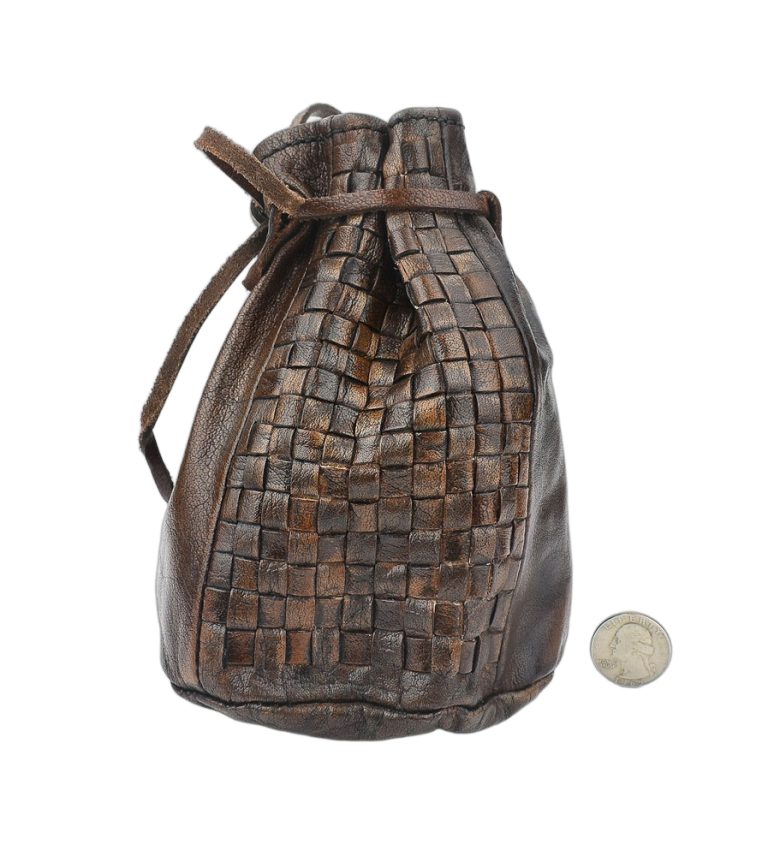 Viking Woven Leather Coin Pouch