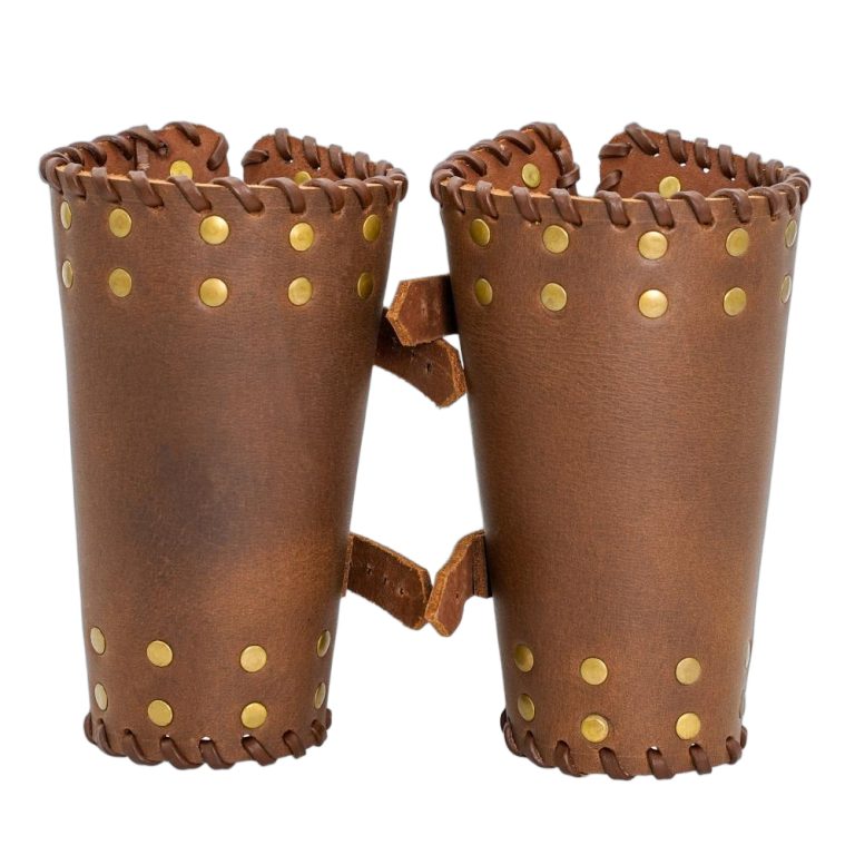 Warriors Leather Bracers Set - Brown