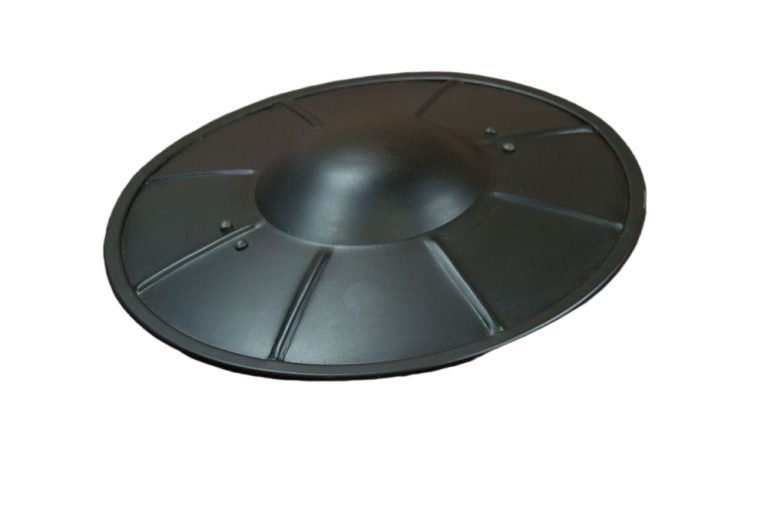 Blackened Steel Fluted Buckler - 16 Gauge