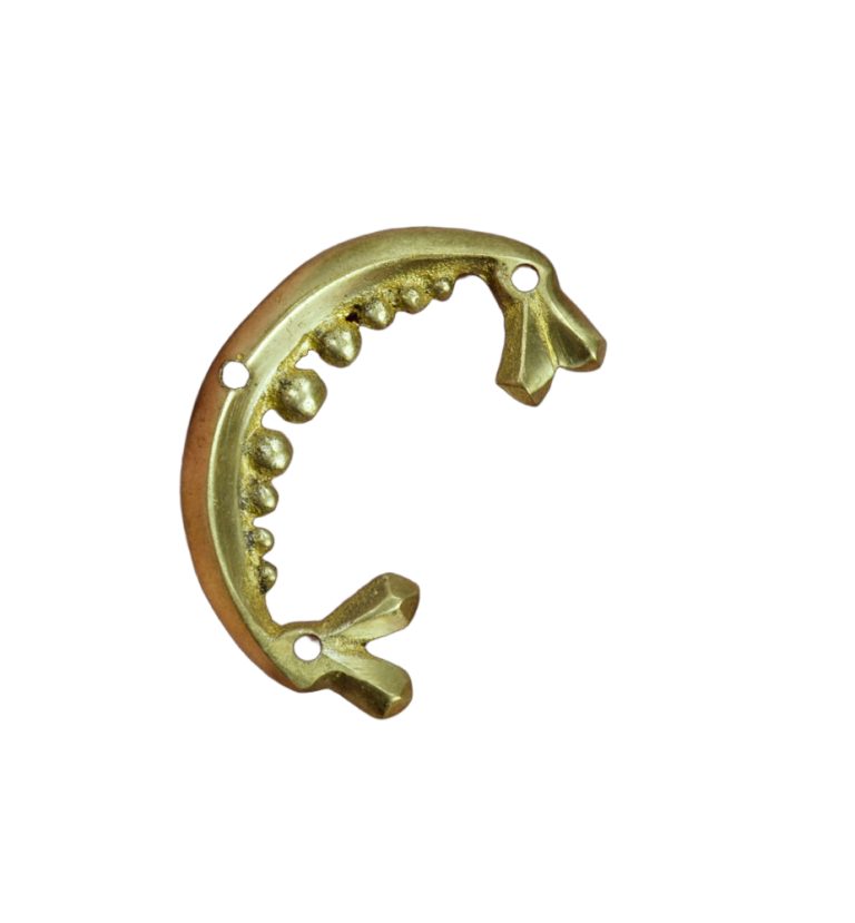 Brass Half Moon Leather Accents with Rivets - Large Stud / Concho - Set of 2