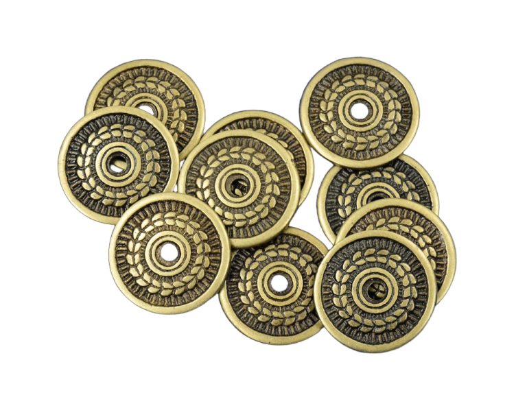Brass Laurel-Leaf Medallions - Set of 10