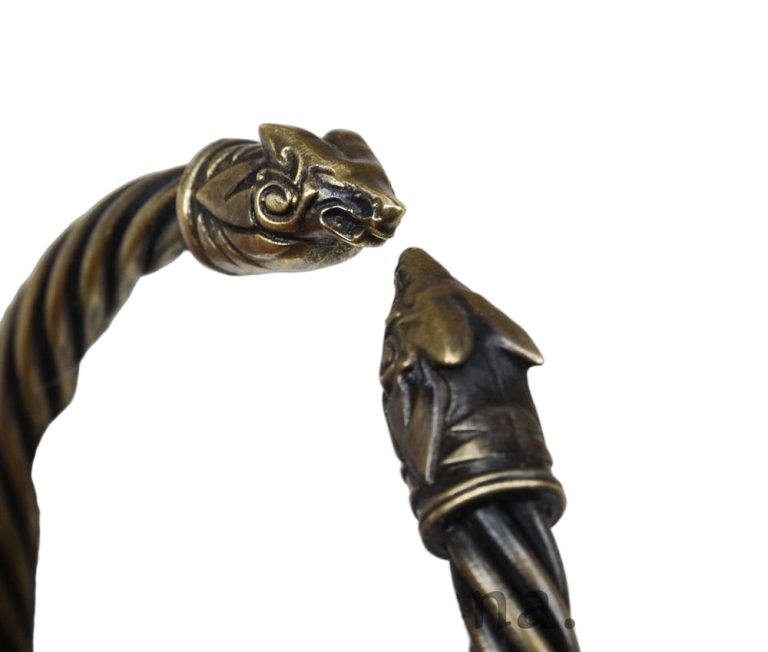 Brass Lion Head Bracelet - 9.5''