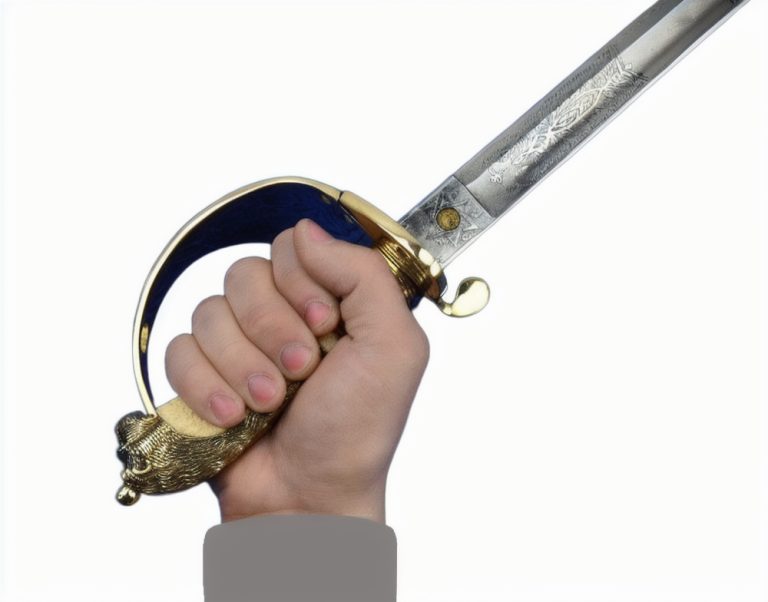 British Royal Navy Dress Saber with white faux rayskin grip