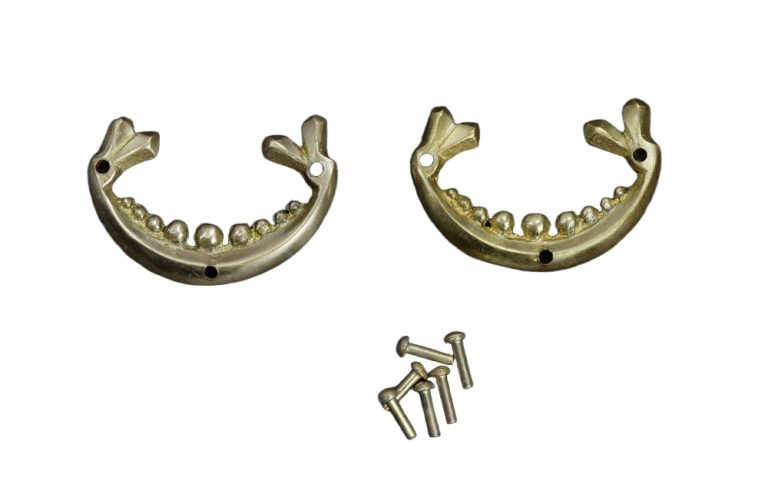 Brass Half Moon Leather Accents with Rivets - Large Stud / Concho - Set of 2