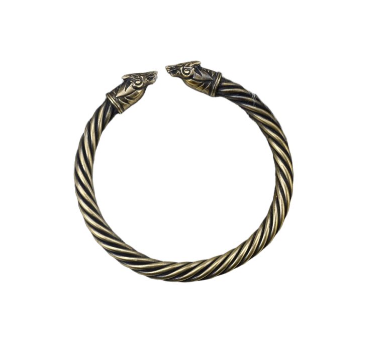 Brass Lion Head Bracelet - 9.5''