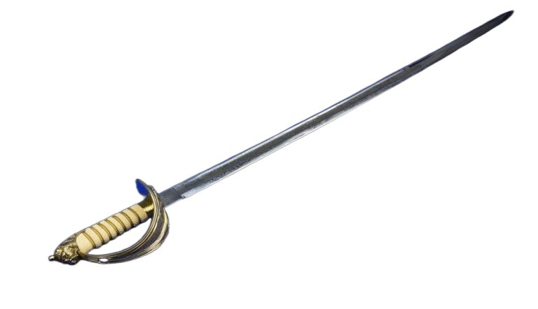 British Royal Navy Dress Saber with white faux rayskin grip