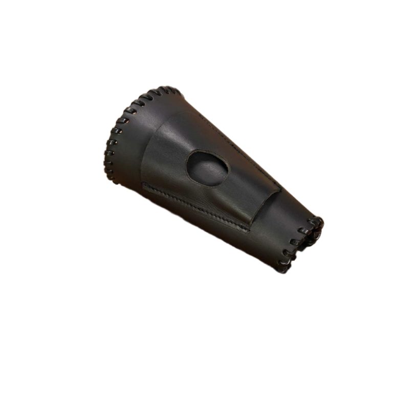 Leather Bracer with Hidden Knife Slot - Black