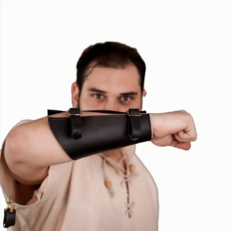 Medieval Leather Bracer for Right-Hand Archers