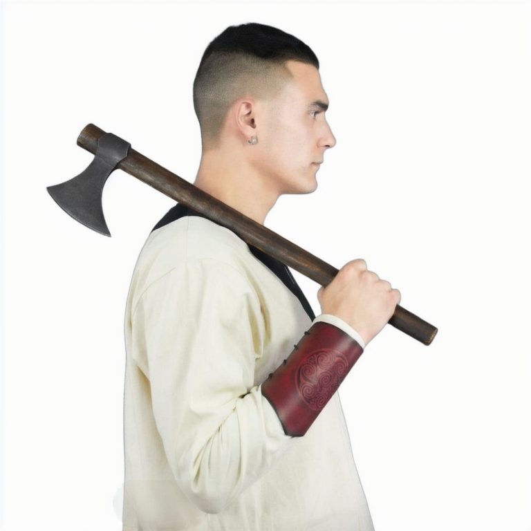 Celtic Spiral Leather Bracer Set - Red