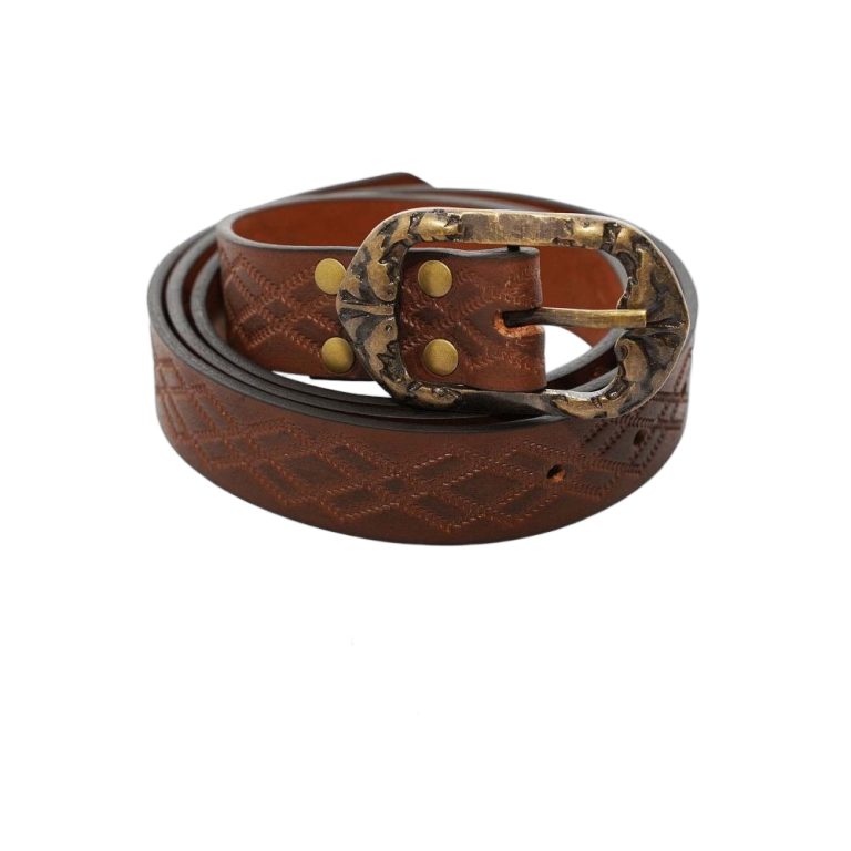 Handcrafted Brown Leather Ranger Belt