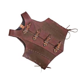 Genuine Leather Armored Corset – Brown