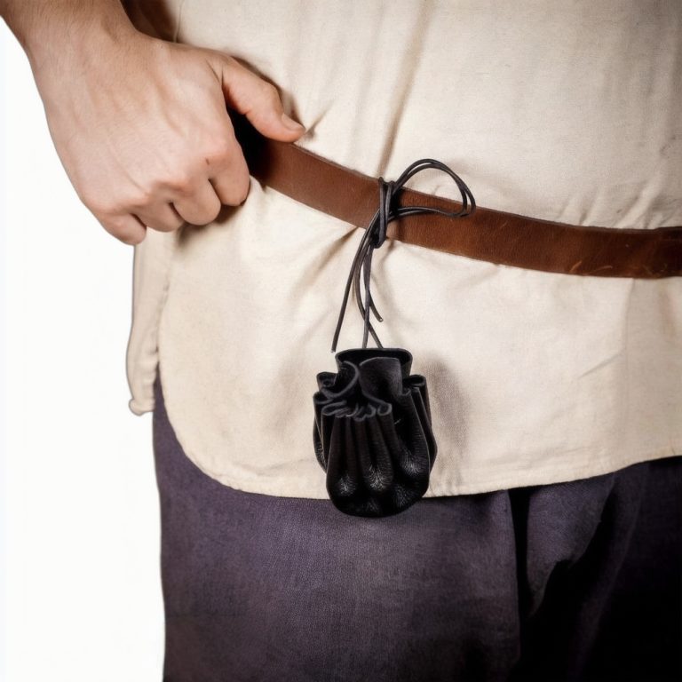 Leather Medieval Coin Pouch Belt