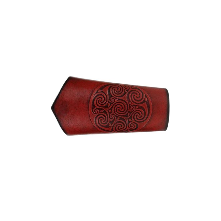 Celtic Spiral Leather Bracer Set - Red