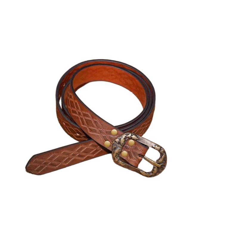 Handcrafted Brown Leather Ranger Belt