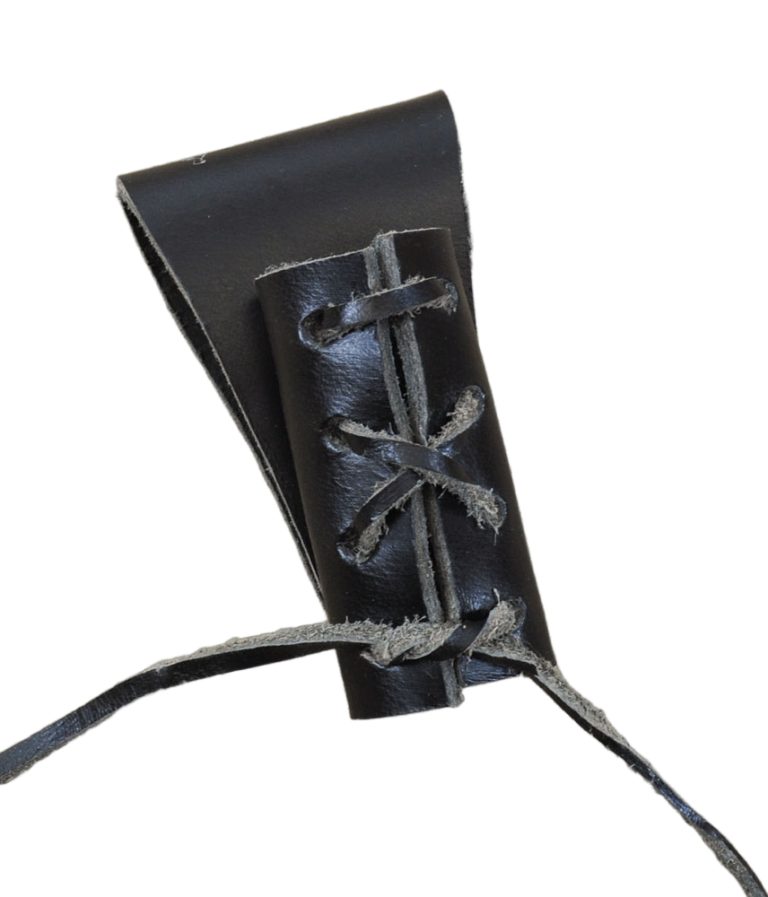 Vertical Dagger Frog - Black Leather