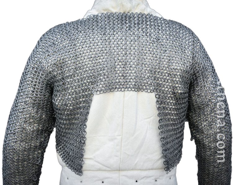 Chainmail Half Hauberk - Alternating Dome Riveted Flat Rings