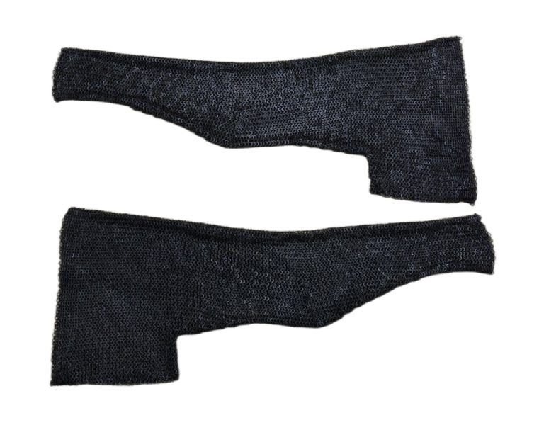 Chainmail Sleeve and Shoulder Panels  Alternating Dome Riveted Construction  Blackened Mild Steel Riveted Round Rings and Solid Flat Rings  Close Out
