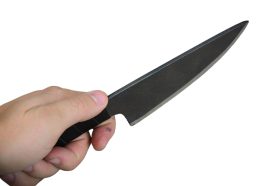 This characterful ancient Celtic ritual dagger is hand-forged from high carbon steel and is unsharpened; the end of the grip is fashioned into a bird and the grip is bound in leather.