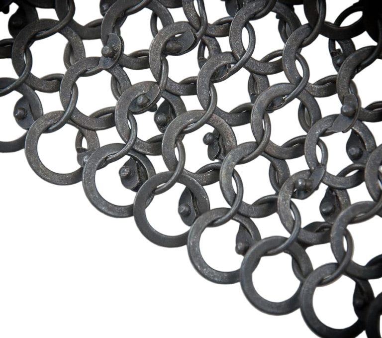 Chainmail Standard Bishops Mantle Alternating Round Riveted Construction Blackened Mild Steel Round and Flat Rings