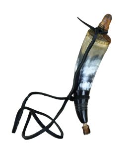 Wooden Stoppered Powder Horn