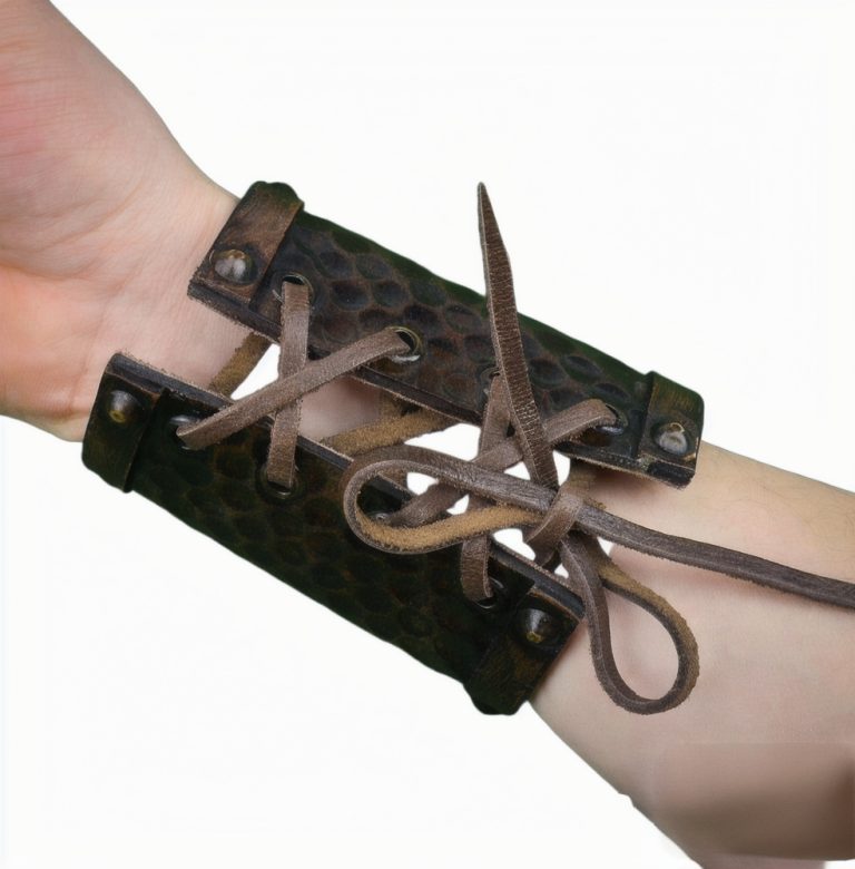Celtic Leather Cuff with Large Triskele