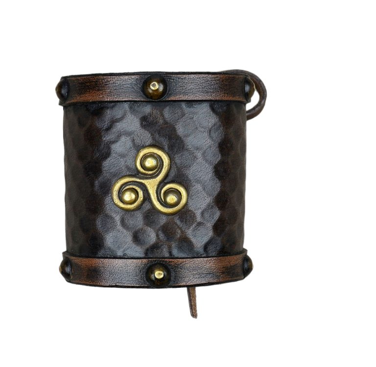 Celtic Leather Cuff with Triskele