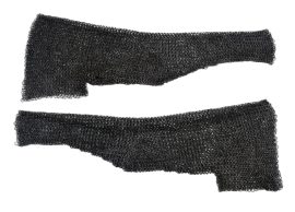 Chainmail Sleeve and Shoulder Panels  Darkened Mild Steel Flat and Round Rings