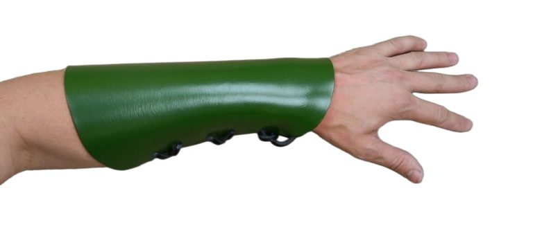 Green Leather Bracers for Armored Protection