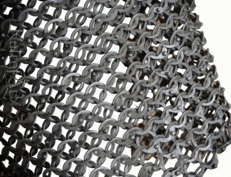 Chainmail Half-Sleeve Haubergeon - Alternating Dome Riveted Flat Rings