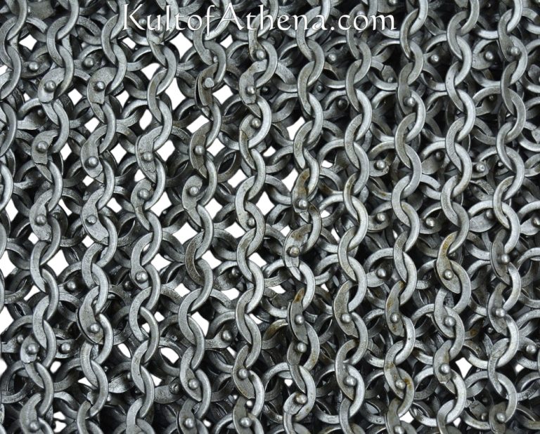 Chainmail Sleeve and Shoulder Panels  Alternating Dome Riveted Mild Steel Flat Rings