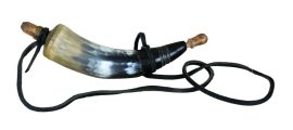 Wooden Stoppered Powder Horn